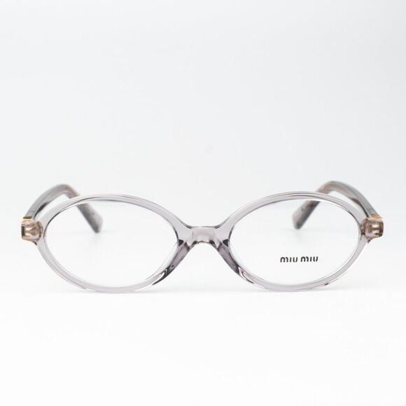 NEW Miu Miu MU01XV 12W1O1 Mauve Transparent Oval Unisex Eyeglasses VMU01X - Picture 6 of 12